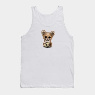 Lion Cub With Football Soccer Ball Tank Top